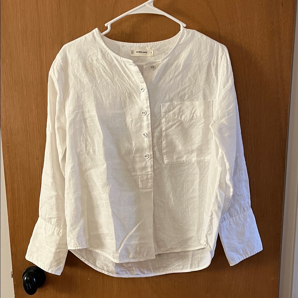 Everlane Women’s Linen Button-Down Popover - White